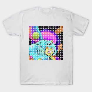 Dope Slluks astronaut character floating in space illustration T-Shirt